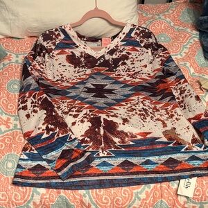 Colorful Geometric Print Women's Blouse